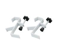 Spotact 2 Pcs Adjustable Table Clamp Hooks Aluminum Alloy Under Desk Holder Desk Side Mount Hook for Headphones Bags Hats Keys Vacuum Cup (White)