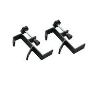 Spotact 2 Pcs Adjustable Table Clamp Hooks Aluminum Alloy Under Desk Holder Desk Side Mount Hook for Headphones Bags Hats Keys Vacuum Cup (Black)