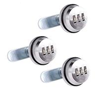 Spotact Combination Cam Lock Security Locks Bright Chrome Zinc Alloy Password Coded Lock for Box Cabinet (3 Pcs) (2cm)