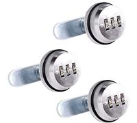 Spotact Combination Cam Lock Security Locks Bright Chrome Zinc Alloy Password Coded Lock for Box Cabinet (3 Pcs) (3cm)