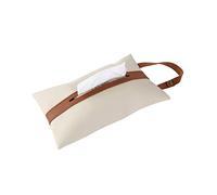 Spotact PU Leather Tissues Box Face Paper Bag with Hanging Strap, Beige