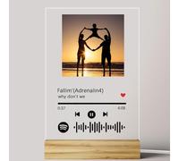 Spotify Music Code Personalised Night Light with Photo and Song / Artist Name, Spotify Glass Art Lamp Music Plaque Photo Album Cover, Gifts for Boyfriend, Girlfriend, Dad, Mum