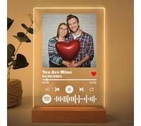 Spotify Personalised Acrylic Signs with Songs and Favorite Photos - Gifts for Women and Men - Glass Plaques with Lights