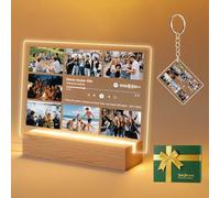 Spotify Plaque Personalised Father's Day Gifts for Dad - Custom Collage Photo Frame with Music Code Night Light for Daddy, Birthday & Anniversary(Style 5)