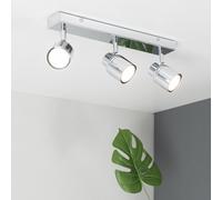 Spotlight Ceiling Light Fitting Adjustable Bathroom Kitchen Chrome 3 Way Lights