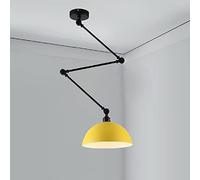 Spotlight Ceiling Mount Fixture - Rise and Fall Metal Spring Wall Light, Industrial Nordic Pendant Chandelier - 12'' 9 Colour Shade - for Coffee Bar Clothing Store Loft Dining Room, Yell
