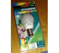 Lamp Spotlight LED Bulb E27 1 Watt 7 Colors SYLVANIA 25000H 7 Colour Ball