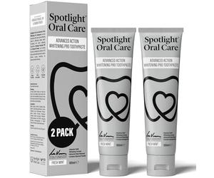 Spotlight Oral Care Advanced Action Whitening Pro Toothpaste - Dentist-Developed Triple Action Formula with Hydroxyapatite, Diamond Powder & PAP - Enamel Repair & Zero-Sensitivity Whitening - Two Pack
