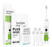 Spotlight Oral Care for Kids Sonic Electric Toothbrush Bundle - Made by Dentists & Mums | Gentle Sonic Cleaning with 6 Replacement Heads & Floss Picks | Enamel-Safe, Rechargeable Kids Toothbrush
