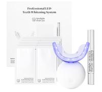 Spotlight Oral Care LED Teeth Whitening Kit - Made by Dentists | Red Light Gum Care & Blue Light Whitening | 10 Minute Strips, Not an Hour | 10 Strips, Whitening Pen & Travel Case Included