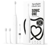 Spotlight Oral Care Sonic One Electric Toothbrush for Adults - Rechargeable Sonic Toothbrush, Made by Dentists, Deep Cleaning, Extra Heads, 2 Brushing Modes, Suitable for Sensitive Teeth & Gums, White