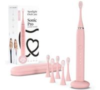 Spotlight Oral Care Sonic Pro Electric Toothbrush + 6 Heads (18-Month Supply) - Made by Dentists | Pressure Sensor & 4 Modes | USB-C Charging, 70-Day Battery | Gently Whitens, Sensitive Gums, Pink