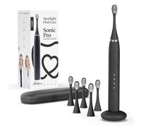 Spotlight Oral Care Sonic Pro Electric Toothbrush - Made by Dentists - 70-Day Battery & USB Charging, Pressure Sensor, 4 Cleaning Modes, Includes 6 Heads (18-Month Supply) & Travel Case