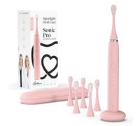 Spotlight Oral Care Sonic Pro Electric Toothbrush - Made by Dentists - 70-Day Battery & USB Charging, Pressure Sensor, 4 Cleaning Modes, Includes 6 Heads (18-Month Supply) & Travel Case