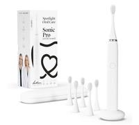 Spotlight Oral Care Sonic Pro Electric Toothbrush - Made by Dentists - 70-Day Battery & USB Charging, Pressure Sensor, 4 Cleaning Modes, Includes 6 Heads (18-Month Supply) & Travel Case
