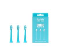Spotlight Oral Care Sonic Toothbrush Replacement Heads - 3 Pack, Made by Dentists, Micro-Action Bristles Target Plaque, 9-Month Supply, Fits Spotlight Sonic Toothbrush Only, Blue