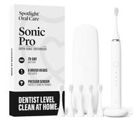 Spotlight Sonic Pro Electric Toothbrush - Made by Dentists | The Professional Hygienist-Level Finish | 50,000 Sonic Movements, Pressure Sensor & 4 Modes | 70-Day Battery | 6 Heads Included