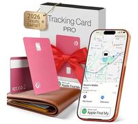 SPOTMINDERS Apple MFi Certified Credit Card Wallet Tracker PRO Pink (iOS Only) Travel Essentials for Women Works with Apple Find My Rechargeable Tracking Card IP68 0.07in Slim Item Finder for Passport