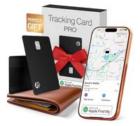 SPOTMINDERS Apple MFi Certified Wallet Tracker PRO Bank Card Design - Works With Apple Find My Tracking Card for Wallet Card Rechargeable Tag IP68 0.07in Slim Iphone Item Finder for Luggage Tags Purse