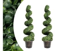 SPOTRAVEL 115cm/120cm Artificial Topiary Trees, Greenery Spiral Boxwood Plant with PE Leaves & Pot, Fake Potted Decorative Plants for Home Office Garden Balcony (115cm, 2 Pack)