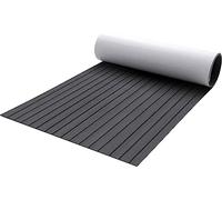 SPOTRAVEL 190x70cm/240x90cm Boat Flooring EVA Foam, Self-Adhesive Flooring Deck Mat, Portable Anti-skid Boat Carpet for Motorboat RV Yacht Kayak Swimming Pool (Stripe Pattern, Dark Grey, 240 x 90cm)