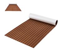 SPOTRAVEL 190x70cm/240x90cm Boat Flooring EVA Foam, Self-Adhesive Flooring Deck Mat, Portable Anti-skid Boat Carpet for Motorboat RV Yacht Kayak Swimming Pool (Stripe Pattern, Brown, 240 x 90cm)