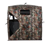 SPOTRAVEL 2-4 Person Pop Up Hunting Blind, 360°See Through Ground Blind with Carrying Bag, Portable Hide Camouflage Tent for Shooting Bird Watching Photography