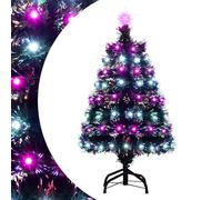 SPOTRAVEL 3FT Fiber Optic Christmas Tree, Lighted Artificial Pre-Lit Xmas Tree with 93/96 Branch Tips, Top Star & Folding Metal Stand, Easy Setup Holiday Party Decoration Tree (93 cm)