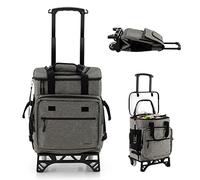 SPOTRAVEL 40L Rolling Cooler Bag with Wheels and Handle, 3-in-1 Leakproof Cooler Trolley for Outdoor Camping, Picnic & Beach (Gray)