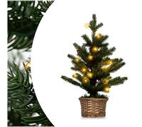 SPOTRAVEL 53cm Pre-lit Tabletop Christmas Tree, Green Mini Xmas Tree with 20 LED Lights & Base, Festival Plant Small Christmas Decoration for Home Party Office (Green, With 20 LED Lights)