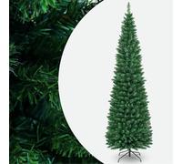 SPOTRAVEL 5FT/6FT/7FT/8FT Artificial Slim Pencil Christmas Tree (7FT/2.1M) | Traditional Pine Xmas Tree with Metal Stand, Decorative Pine Tree for Home, Office, Shop and Hotel