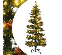 SPOTRAVEL 5FT Artificial Christmas Tree, Pre-Lit Spiral Xmas Tree with140 Warm White LED Lights, 8 Modes, 39 Pine Cones & Red Berries, Home Office Party Holiday Decoration