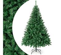 SPOTRAVEL 6ft/7.5ft Tall Artificial Christmas Tree, 3-section Hinged Xmas Tree Branch Tips and Metal Stand, Green Festive Holiday Party Decoration Trees for Home Office Store (180 cm)