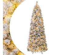 SPOTRAVEL 6FT/7FT Pre-lit Christmas Tree, Snow-flocked Artificial Xmas Tree with 170/200 LED Lights, 517/680 Branch Tips & Metal Stand, Easy Setup Holiday Decoration Tree (210 cm)