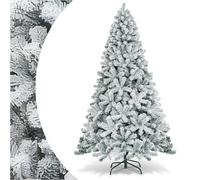 SPOTRAVEL 7.5FT Artificial Christmas Tree, Hinged Xmas Tree (White, 240cm)