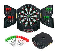 SPOTRAVEL Electronic Dartboard Set with Cabinet, Professional Dart Board with 216 Game Modes, 4 LED Display & 12 Darts, Suitable for 1-8 Players, Home Bar Game Room Use