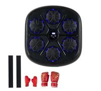 SPOTRAVEL Music Punching Machine, Bluetooth Wall Mounted Boxing Trainer with Gloves, LED Rhythm Lights, 10 Speeds & 9 Modes, Smart Musical Sounding Punching Pad Set for Adults Kids (42 x 7 x 45 cm)