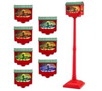 SPOTRAVEL Musical Christmas Street Lamp, Xmas Lamp Post with Detachable Lantern, Color-changing Lights, Snowy Effect, Santa Scene Lamp for Home Porch (148cm, Mailbox Shaped, Red)