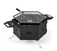 SPOTRAVEL Portable Charcoal Grill, Folding BBQ Grill Stove with Rotatable Grill, Air Vents & Handles, Outdoor Stainless Steel Barbecue Griller Fire Pit for Camping Picnic Party