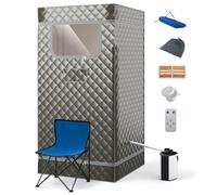SPOTRAVEL Portable Steam Sauna, Folding Full Body Sauna Tent (Gray)