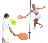 SPOTRAVEL Swingball Tether Tennis Set with 3 Adjustable Height Pole, Includes 2 Rackets & Tennis Ball, Portable Outdoor Garden Game for Family, Beach & Camping