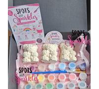 Spots and Sparkles Paint Your Own Rose Teddy Bear Kit x3. Fun Craft for a Family Lovely Little collectable kit.Handmade to Order