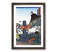 Spots at Urashima by Kawanabe Kyosai Framed Print | A2 Walnut Framed Wall Art | Ready to Hang | Modern Nature Picture | Living Room Bedroom Lounge Office