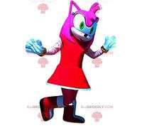 SPOTSOUND Mascot Costume Amy Rose, Sonic's Fiancée, Sega's Hedgehog, Lightweight, Customizable, All Ages, Indoor & Outdoor, Small to XXXLarge