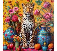 Spotted Animal Vase 35 Piece Jigsaw Puzzles for Adults and Kids, Impossible Puzzle, Jigsaws 35 pieces for adults Gifts, Difficult jigsaw puzzles for The Whole Family