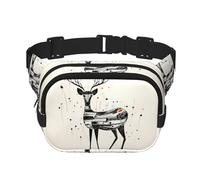 spotted deer Fitness travel shoulder bag, fashionable and casual waist bag, square double-layer waist bag, Black, One Size, Black, One Size