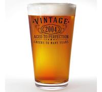 Spotted Dog Company Vintage 2004 Printed 16oz Pint Beer Soda Pub Glass - Aged to Perfection - 21st Birthday Gifts for Him Men - 21 Years Old Decorations Anniversary for Her Women 2.0