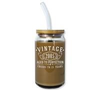 Spotted Dog Company Vintage 2005 Etched 16oz Can Coffee Soda Glass - Happy 21st Birthday Gifts, Decorations Men Women Guy, Turning 21 Year Old, Bday Party Favors Supplies, Finally 21 1.0