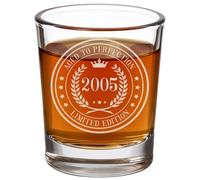 Spotted Dog Company Vintage 2005 Etched 2.5oz Shot Glass - Happy 21st Birthday Gifts, Decorations Men Women Guy, Turning 21 Year Old, Bday Party Favors Supplies, Finally 21 Best Gift Idea Son Circle