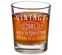 Spotted Dog Company Vintage 2005 Etched 2.5oz Shot Glass - Happy 21st Birthday Gifts, Decorations Men Women Guy, Turning 21 Year Old, Bday Party Favors Supplies, Finally 21 Best Gift Idea Son 1.0